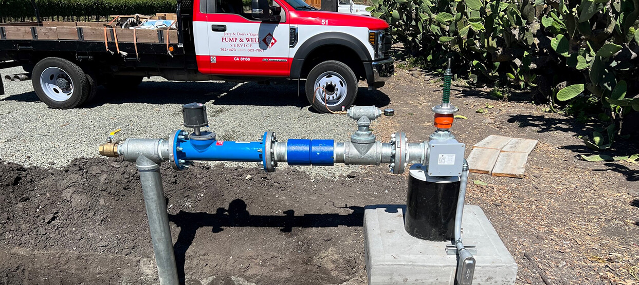 Water system installation at a vineyard. Water system installation at a vineyard.