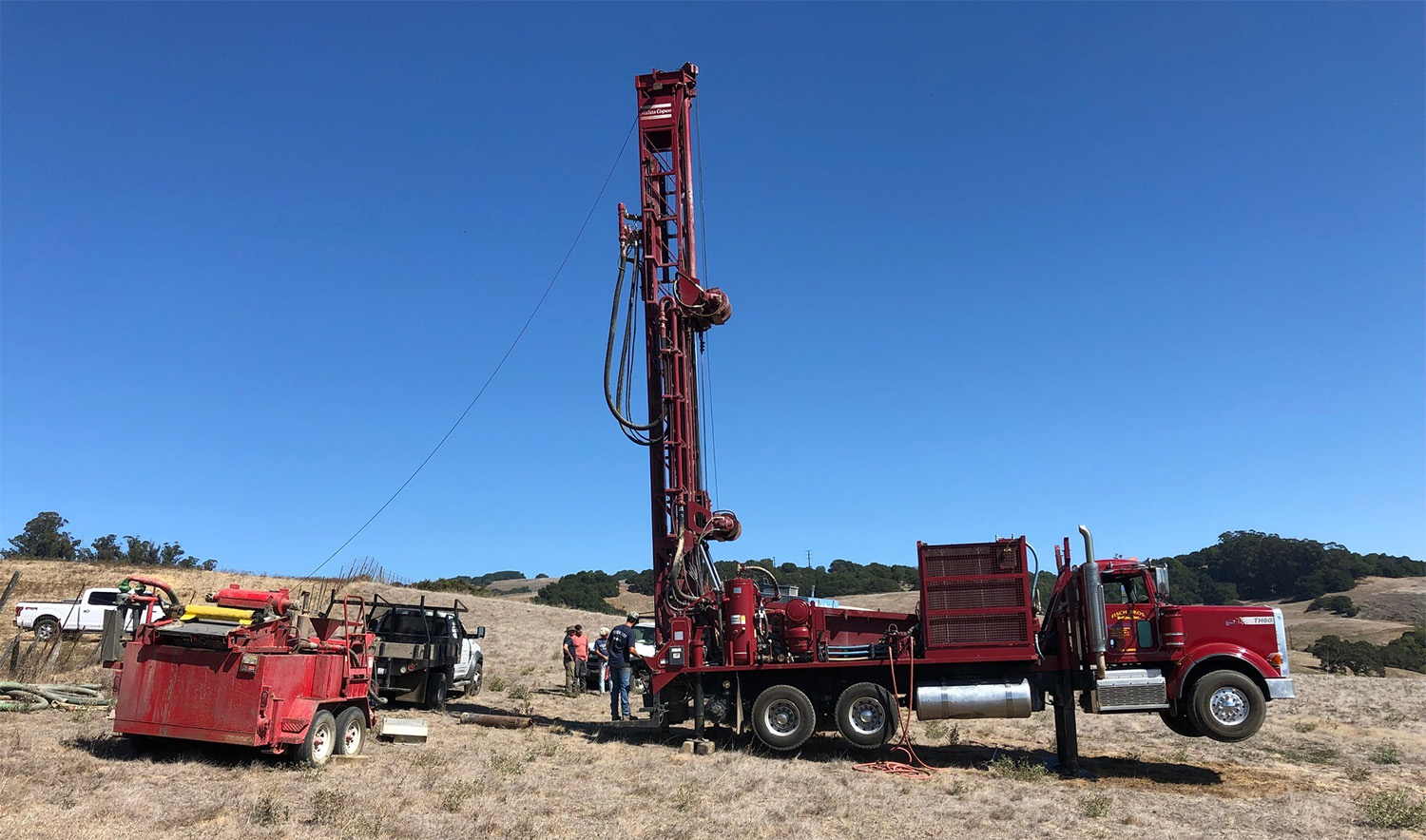 Drilling Rig Leveled on Slope